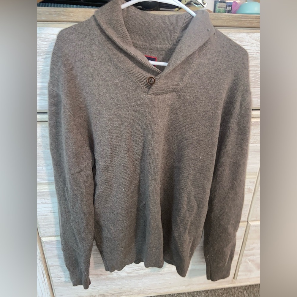 UNTUCKit Mens Size Large Cowl Shawl Neck Pullover Sweatshirt Gray